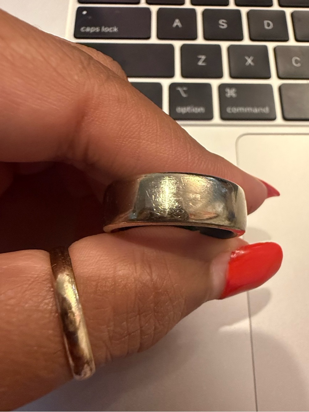 Oura Polished Silver Wide Band Ring
